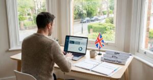 UK investor reviewing SIPP pension options on a laptop