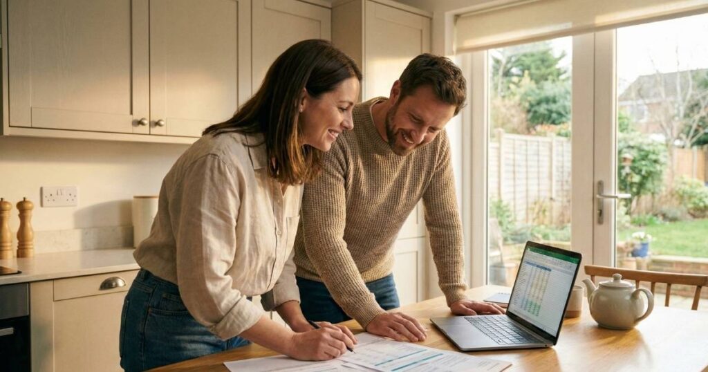 Couple reviewing best UK trading platform ISA investments and tax-free returns at home