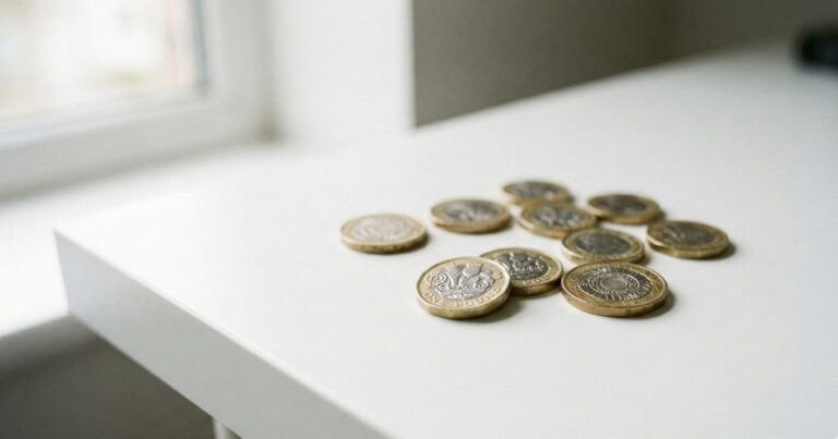 Glass jar filled with British pound coins representing ISA savings allowance 2025/26