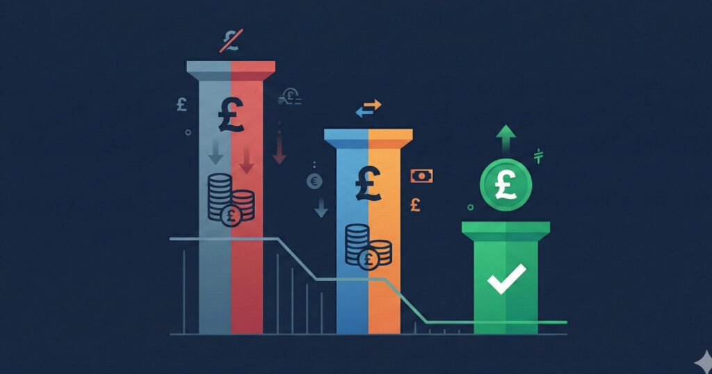 Infographic comparing Trading 212 fees showing zero commission, 0.15% FX fee, and no platform fees"
