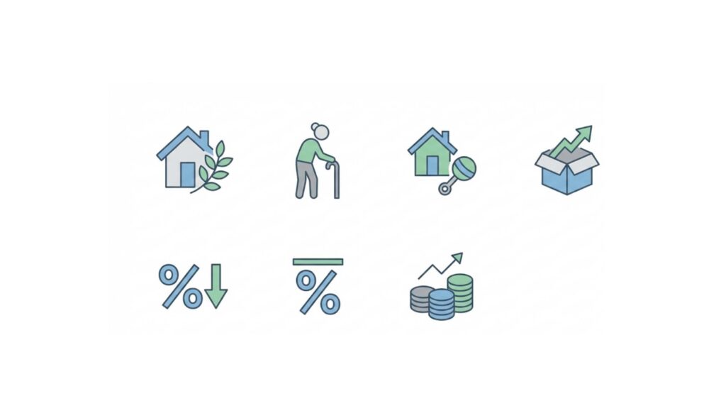Icon grid showing ISA, SIPP, Junior ISA and account features for a UK investment platform overview